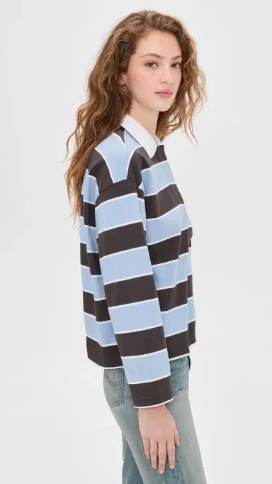 Madewell Rugby Polo Tranquil Blue | Thumbnail 4 Madewell Rugby Polo Tranquil Blue | Thumbnail 4