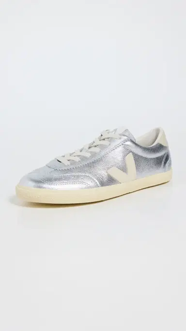 Veja Volley O. T. Leather Sneakers Silver/Pierre | Thumbnail 2 Veja Volley O. T. Leather Sneakers Silver/Pierre | Thumbnail 2