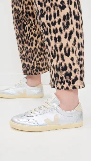 Veja Volley O. T. Leather Sneakers Silver/Pierre | Thumbnail 3 Veja Volley O. T. Leather Sneakers Silver/Pierre | Thumbnail 3