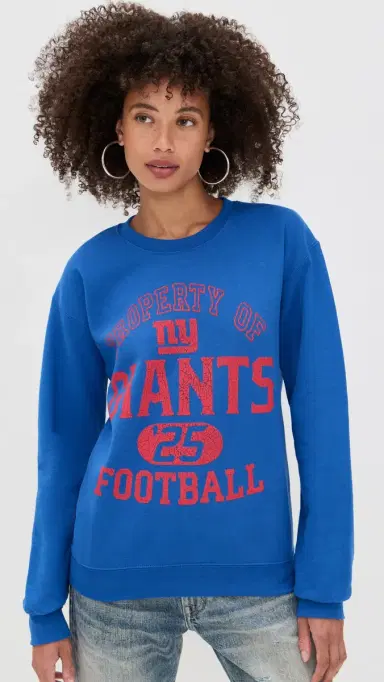 Junk Food Giants Property Crew Fleece Sweatshirt Royal | Thumbnail 2 Junk Food Giants Property Crew Fleece Sweatshirt Royal | Thumbnail 2