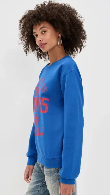 Junk Food Giants Property Crew Fleece Sweatshirt Royal | Thumbnail 4 Junk Food Giants Property Crew Fleece Sweatshirt Royal | Thumbnail 4