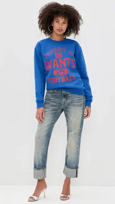 Junk Food Giants Property Crew Fleece Sweatshirt Royal | Thumbnail 5 Junk Food Giants Property Crew Fleece Sweatshirt Royal | Thumbnail 5