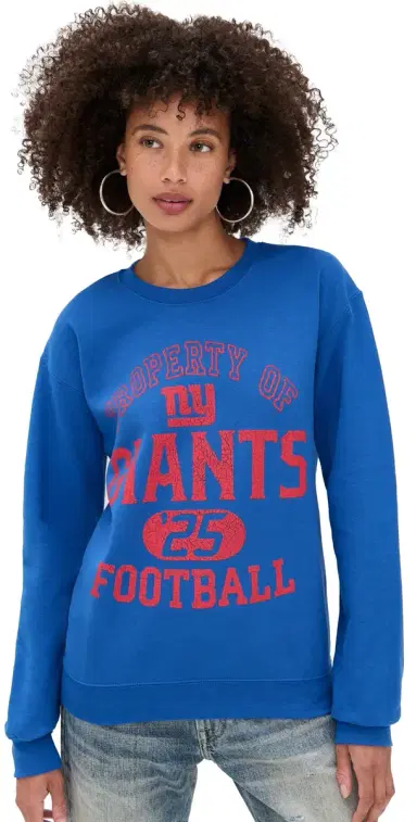 Junk Food Giants Property Crew Fleece Sweatshirt Royal | Thumbnail 1 Junk Food Giants Property Crew Fleece Sweatshirt Royal | Thumbnail 1