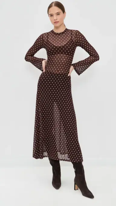 LE BOP Hattie Dress Chocolate Polka Dot | Thumbnail 2 LE BOP Hattie Dress Chocolate Polka Dot | Thumbnail 2