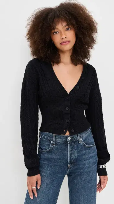 Seven Wonders Emilia Sleeved Knit Cardigan Black | Thumbnail 2 Seven Wonders Emilia Sleeved Knit Cardigan Black | Thumbnail 2