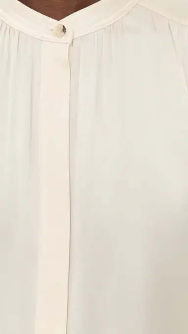 Vince Gathered Neck Cap Sleeve Silk Blouse Crème L | Thumbnail 6 Vince Gathered Neck Cap Sleeve Silk Blouse Crème L | Thumbnail 6