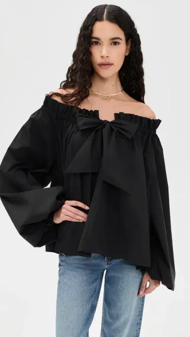 CAROLINE CONSTAS Adeline Tie Blouse Black | Thumbnail 2 CAROLINE CONSTAS Adeline Tie Blouse Black | Thumbnail 2