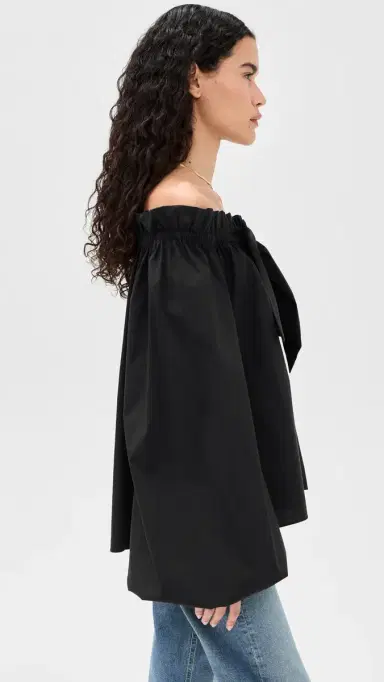 CAROLINE CONSTAS Adeline Tie Blouse Black | Thumbnail 4 CAROLINE CONSTAS Adeline Tie Blouse Black | Thumbnail 4