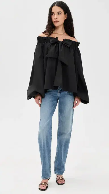 CAROLINE CONSTAS Adeline Tie Blouse Black | Thumbnail 5 CAROLINE CONSTAS Adeline Tie Blouse Black | Thumbnail 5
