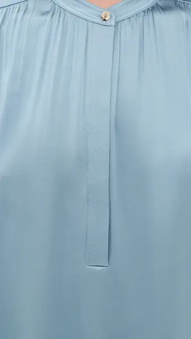Vince Gathered Neck Cap Sleeve Silk Blouse Del ar | Thumbnail 6 Vince Gathered Neck Cap Sleeve Silk Blouse Del ar | Thumbnail 6