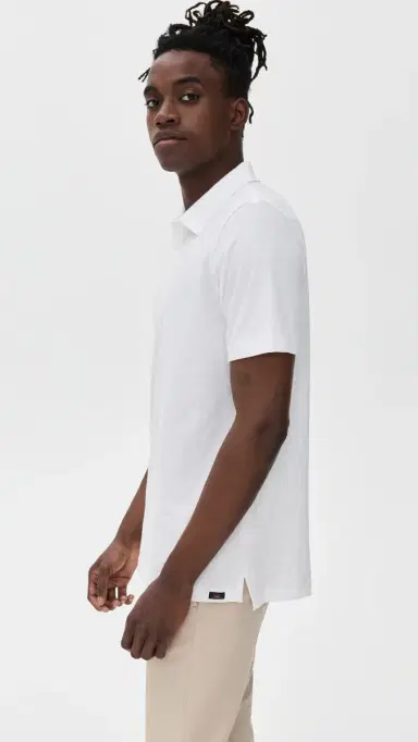 Faherty unwashed T-Shirt Polo White | Thumbnail 4 Faherty unwashed T-Shirt Polo White | Thumbnail 4