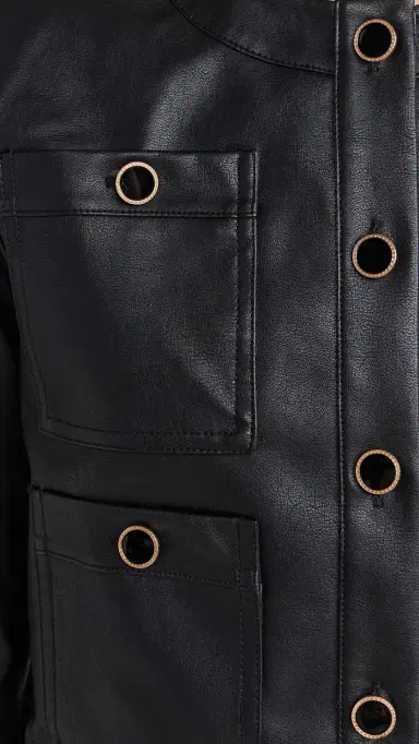 Wayf Boxy eather Jacket Black | Thumbnail 6 Wayf Boxy eather Jacket Black | Thumbnail 6