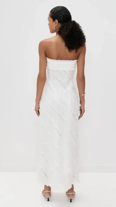 endless rose Strapless Ruffled Maxi Dress White | Thumbnail 3 endless rose Strapless Ruffled Maxi Dress White | Thumbnail 3