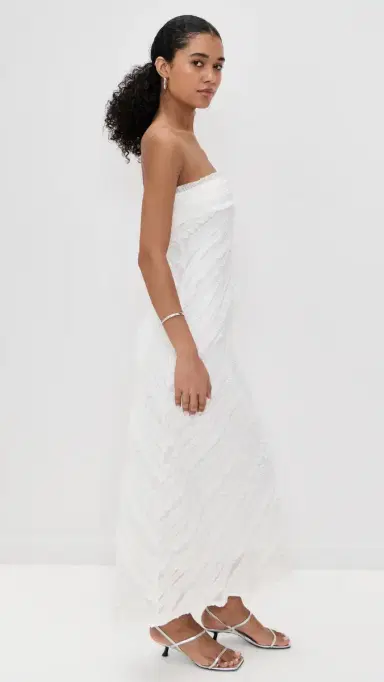 endless rose Strapless Ruffled Maxi Dress White | Thumbnail 4 endless rose Strapless Ruffled Maxi Dress White | Thumbnail 4
