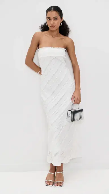 endless rose Strapless Ruffled Maxi Dress White | Thumbnail 5 endless rose Strapless Ruffled Maxi Dress White | Thumbnail 5