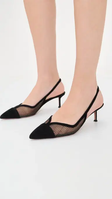 Aquazzura Gia Mesh Sling Pumps 50mm Black | Thumbnail 3 Aquazzura Gia Mesh Sling Pumps 50mm Black | Thumbnail 3