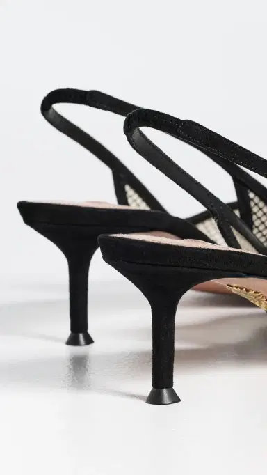 Aquazzura Gia Mesh Sling Pumps 50mm Black | Thumbnail 4 Aquazzura Gia Mesh Sling Pumps 50mm Black | Thumbnail 4