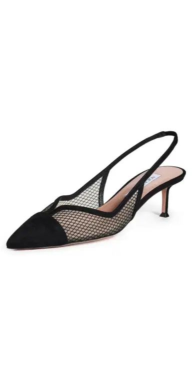 Aquazzura Gia Mesh Sling Pumps 50mm Black | Thumbnail 1 Aquazzura Gia Mesh Sling Pumps 50mm Black | Thumbnail 1