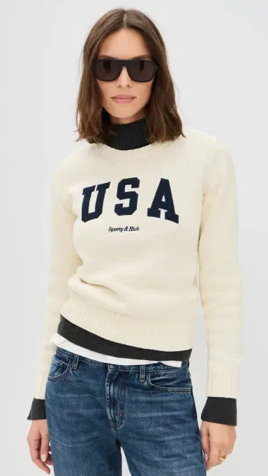 Sporty & Rich UA Knitted Sweater Ecru | Thumbnail 2 Sporty & Rich UA Knitted Sweater Ecru | Thumbnail 2