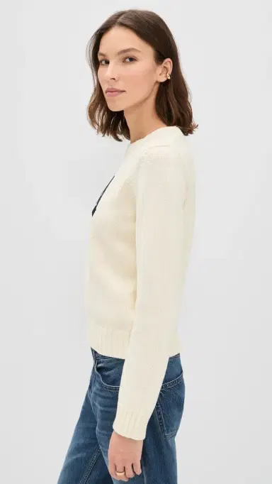 Sporty & Rich UA Knitted Sweater Ecru | Thumbnail 4 Sporty & Rich UA Knitted Sweater Ecru | Thumbnail 4