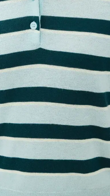 ASTR the Label cottie Polo Sweater Blue tripe | Thumbnail 6 ASTR the Label cottie Polo Sweater Blue tripe | Thumbnail 6