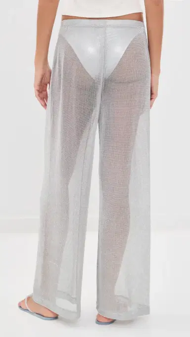 STAUD Ali etallic Coverup Pants Silver | Thumbnail 3 STAUD Ali etallic Coverup Pants Silver | Thumbnail 3