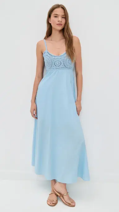 Playa Lucila Crochet Combo Maxi Dress Baby Blue | Thumbnail 2 Playa Lucila Crochet Combo Maxi Dress Baby Blue | Thumbnail 2