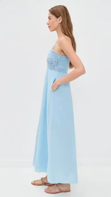 Playa Lucila Crochet Combo Maxi Dress Baby Blue | Thumbnail 4 Playa Lucila Crochet Combo Maxi Dress Baby Blue | Thumbnail 4