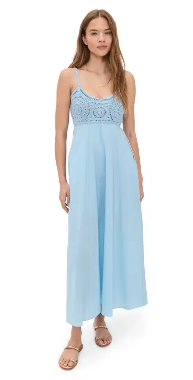 Playa Lucila Crochet Combo Maxi Dress Baby Blue | Thumbnail 1 Playa Lucila Crochet Combo Maxi Dress Baby Blue | Thumbnail 1
