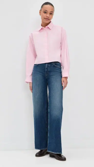 perfectwhitetee Naomi Cotton Poplin Button Down Shirt ugar Pink | Thumbnail 5 perfectwhitetee Naomi Cotton Poplin Button Down Shirt ugar Pink | Thumbnail 5