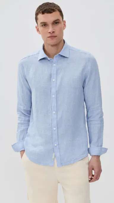 Onia inen Slim Fit Shirt Oxford Blue | Thumbnail 2 Onia inen Slim Fit Shirt Oxford Blue | Thumbnail 2