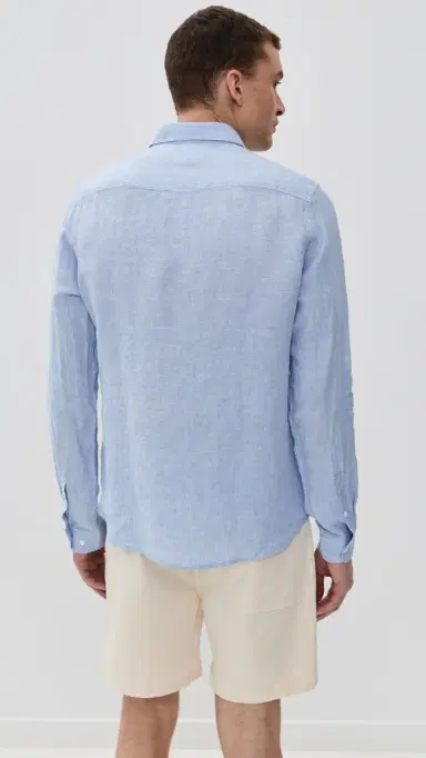 Onia inen Slim Fit Shirt Oxford Blue | Thumbnail 3 Onia inen Slim Fit Shirt Oxford Blue | Thumbnail 3
