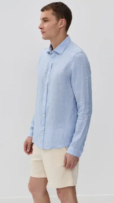Onia inen Slim Fit Shirt Oxford Blue | Thumbnail 4 Onia inen Slim Fit Shirt Oxford Blue | Thumbnail 4