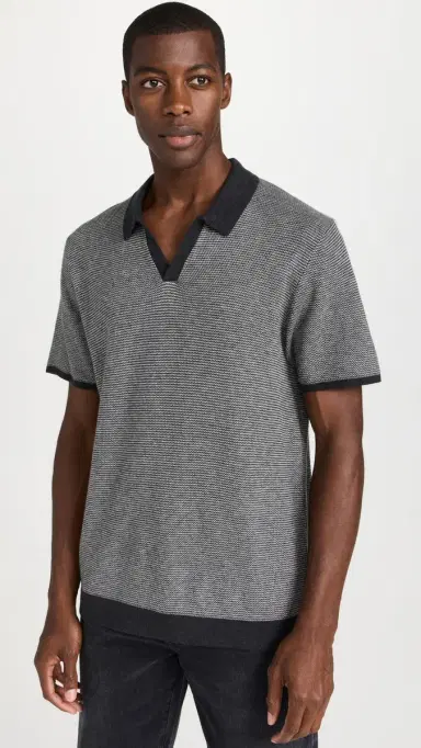 Marine Layer Liam Sweater Polo Charcoal | Thumbnail 2 Marine Layer Liam Sweater Polo Charcoal | Thumbnail 2