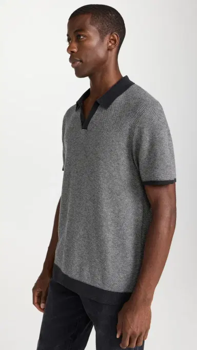 Marine Layer Liam Sweater Polo Charcoal | Thumbnail 4 Marine Layer Liam Sweater Polo Charcoal | Thumbnail 4