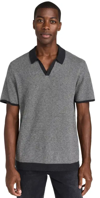 Marine Layer Liam Sweater Polo Charcoal | Thumbnail 1 Marine Layer Liam Sweater Polo Charcoal | Thumbnail 1