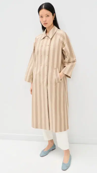The Tiny Big Sister Striped Trench Coat Mocha/Dark Vanilla | Thumbnail 3 The Tiny Big Sister Striped Trench Coat Mocha/Dark Vanilla | Thumbnail 3