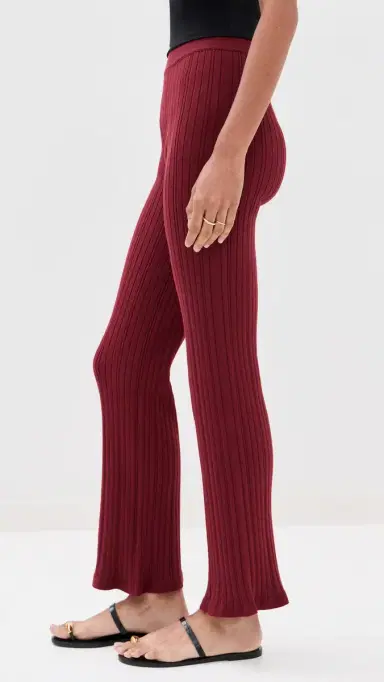 LE BOP Ribbed Flare Pants Oxblood M | Thumbnail 4 LE BOP Ribbed Flare Pants Oxblood M | Thumbnail 4