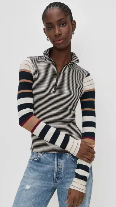 Free People Avery Zip Up Black Combo | Thumbnail 2 Free People Avery Zip Up Black Combo | Thumbnail 2