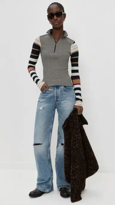 Free People Avery Zip Up Black Combo | Thumbnail 5 Free People Avery Zip Up Black Combo | Thumbnail 5