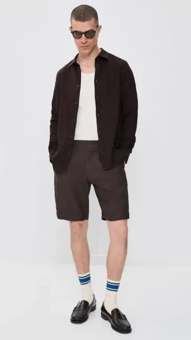 NN07 Billie Linen Shorts 9 Deep Truffle | Thumbnail 2 NN07 Billie Linen Shorts 9 Deep Truffle | Thumbnail 2