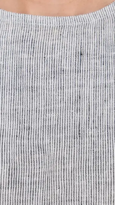 Madewell Pleated Linen Top Mini Black White Stripe | Thumbnail 6 Madewell Pleated Linen Top Mini Black White Stripe | Thumbnail 6