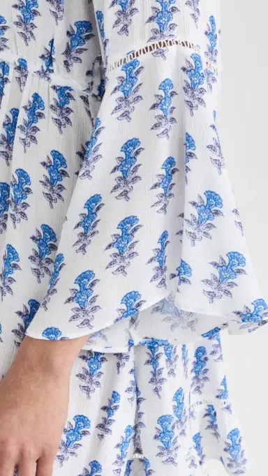 Playa Lucila Mini Border Print Kimono Coverup Dress Blue Border Print | Thumbnail 6 Playa Lucila Mini Border Print Kimono Coverup Dress Blue Border Print | Thumbnail 6