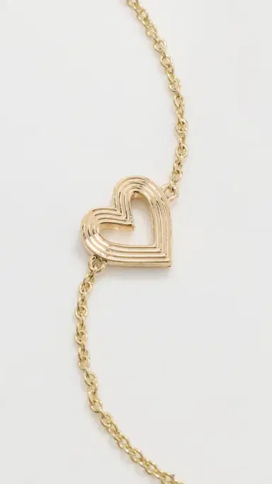 Sydney Evan 14k Gold Fluted Heart Bracelet Yellow Gold One Size | Thumbnail 5 Sydney Evan 14k Gold Fluted Heart Bracelet Yellow Gold One Size | Thumbnail 5