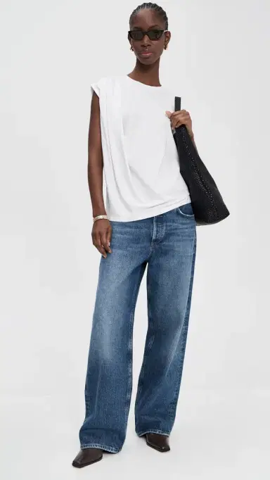 Vince Relaxed Drape Top Optic White | Thumbnail 5 Vince Relaxed Drape Top Optic White | Thumbnail 5