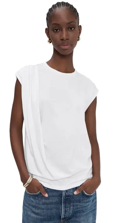 Vince Relaxed Drape Top Optic White | Thumbnail 1 Vince Relaxed Drape Top Optic White | Thumbnail 1