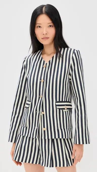 ASTR the Label Danae Blazer Cream Navy Stripe | Thumbnail 2 ASTR the Label Danae Blazer Cream Navy Stripe | Thumbnail 2