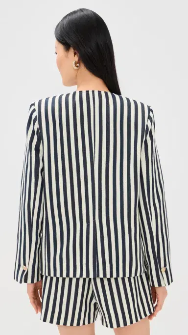 ASTR the Label Danae Blazer Cream Navy Stripe | Thumbnail 3 ASTR the Label Danae Blazer Cream Navy Stripe | Thumbnail 3