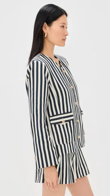 ASTR the Label Danae Blazer Cream Navy Stripe | Thumbnail 4 ASTR the Label Danae Blazer Cream Navy Stripe | Thumbnail 4