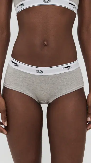 Hommegirls Homme Girls X Fruit of the Loom Boy Shorts 3 Pack Black/Heather Grey/White L | Thumbnail 3 Hommegirls Homme Girls X Fruit of the Loom Boy Shorts 3 Pack Black/Heather Grey/White L | Thumbnail 3